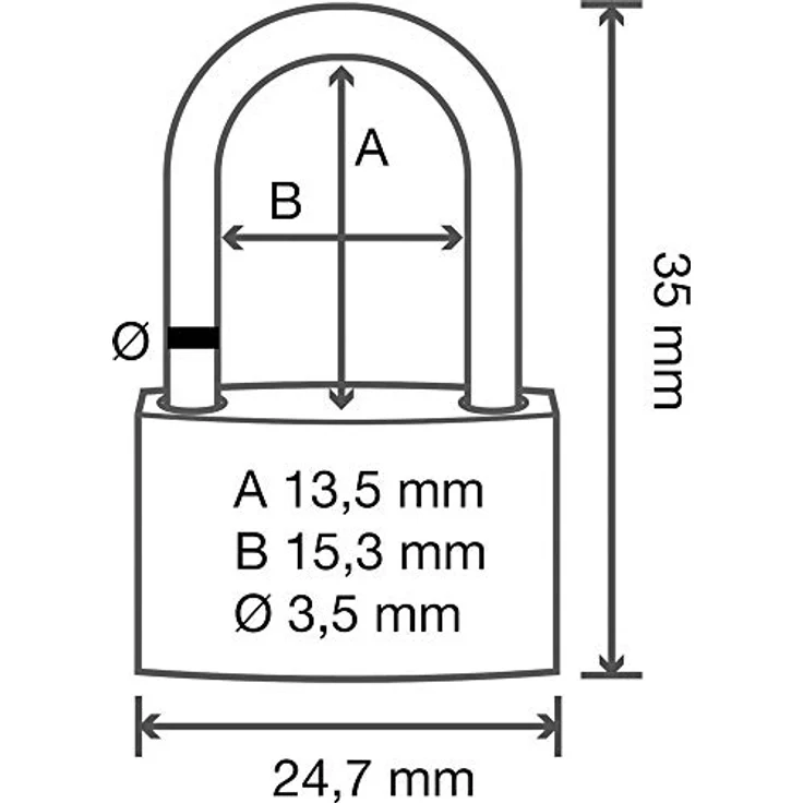 Sygonix SY-5045282 Vorhängeschloss, 24.7mm verschieden schließend, Goldgelb Schlüsselschloss – Bild 4