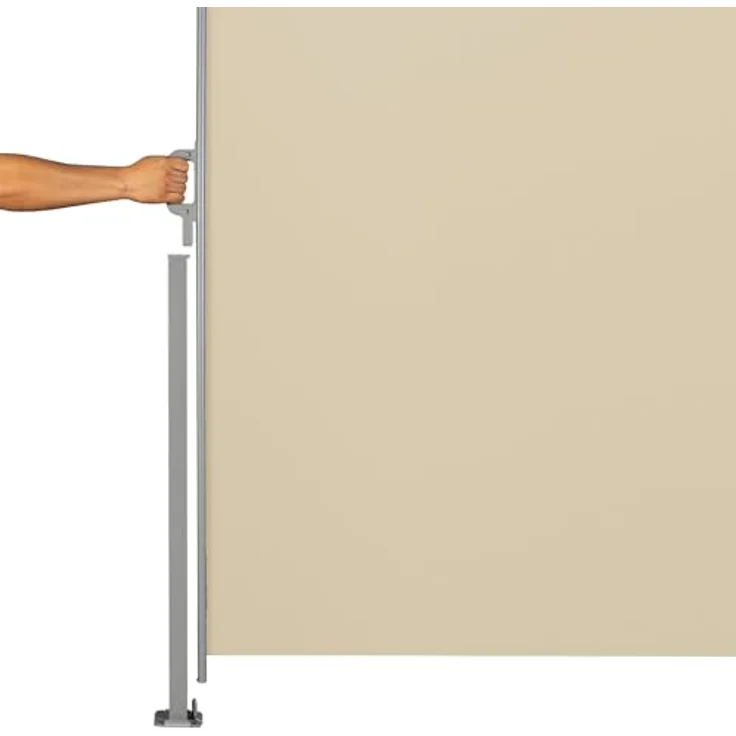 SVITA Seitenmarkise ausziehbar Sichtschutz Balkonmarkise UV50+Terrasse 450x180 Beige - Preisvergleich – Bild 5