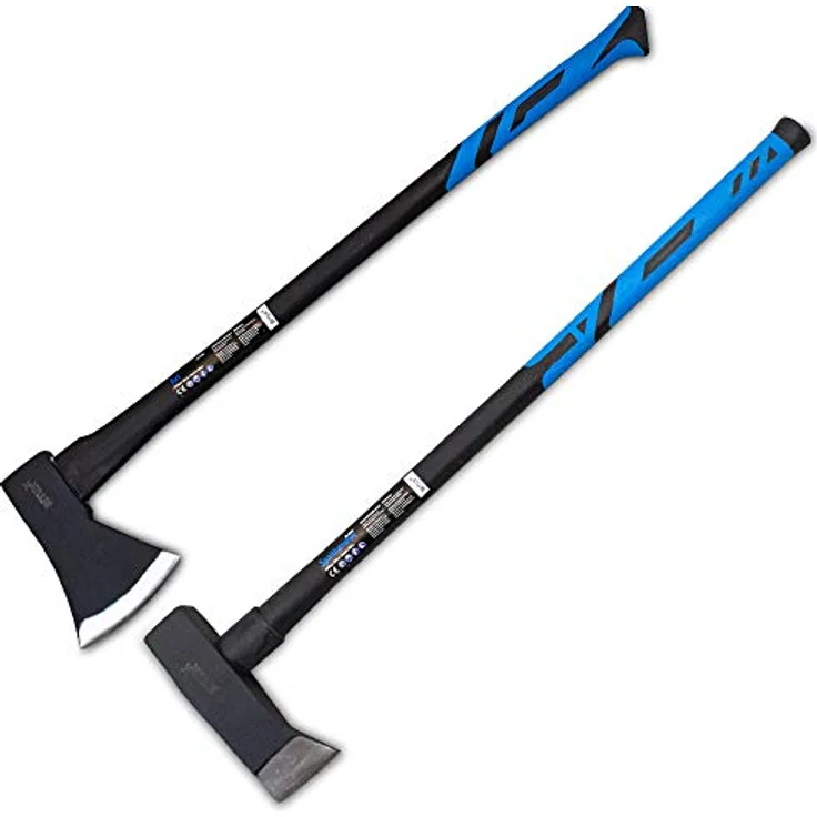 BITUXX Spaltaxt und Spalthammer Set, Fiberglas-Stiel, 1800g Axt + 4kg Hammer, für Garten und Wald – Bild 1