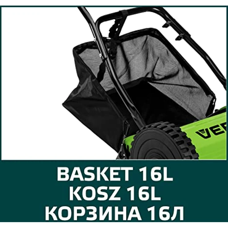 Verto Handmäher 15G350, 30 cm Schnittbreite, höhenverstellbar 12-45 mm, 16 l Fangkorb, 7 kg leicht, umweltfreundlich – Bild 6