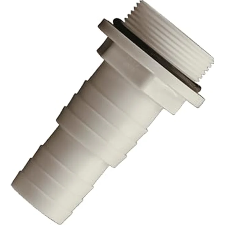 HAF 2x ABS Schlauchtülle O-Ring 32mm 38mm x 1 1/2", inkl. 2x Edelstahlschelle, bruchfest, weiß, für Poolfittings & Poolschlauch – Bild 5