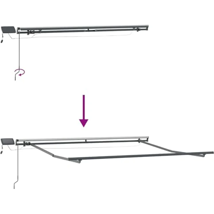 vidaXL Ausziehbare Markise Sand 400 x 300 cm, UV-beständig, mit Aluminiumgestell und solarbetriebenen LEDs – Bild 3