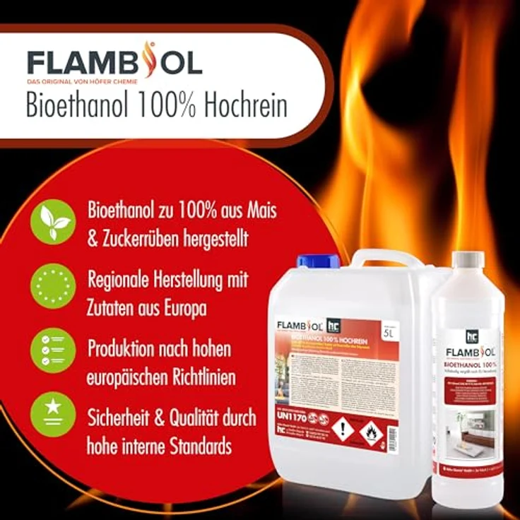 Höfer Chemie GmbH 2 x 10 Liter Bioethanol 100% in 10 L Kanistern – Bild 3