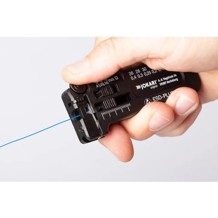 Jokari 40028 Antistatisches Mini-Präzisions-Abisolierwerkzeug ESD-Plus 002 zum Entmanteln von Leitern und Litzen AWG 30 bis 20-0,25-0,80 mm Ø – Bild 7