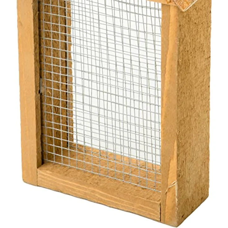 Vogelfutterspender mit Gitter 2er Set, Vogelfutterstation Farbe :Dunkelbraun und Hellbraun, Dimension: 27 cm*17 cm*8 cm, Made in EU – Bild 4