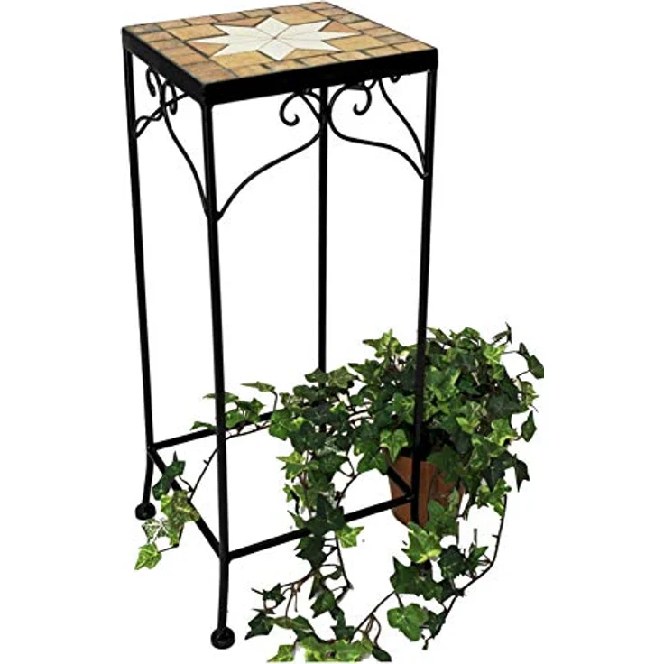 DanDiBo Blumenhocker Mosaik Eckig 54 cm Blumenständer 12012 Beistelltisch Pflanzenständer Mosaiktisch – Bild 5