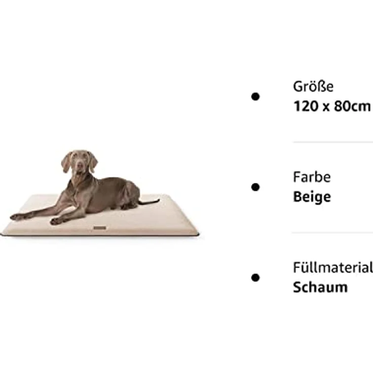 Knuffelwuff kuschelige Hundematte Calliope aus Teddy Material 120x80 Beige - Hundekissen für große, mittelgroße und kleine Hunde - Für Zuhause, Auto, Wohnmobil, Wohnwagen – Bild 5