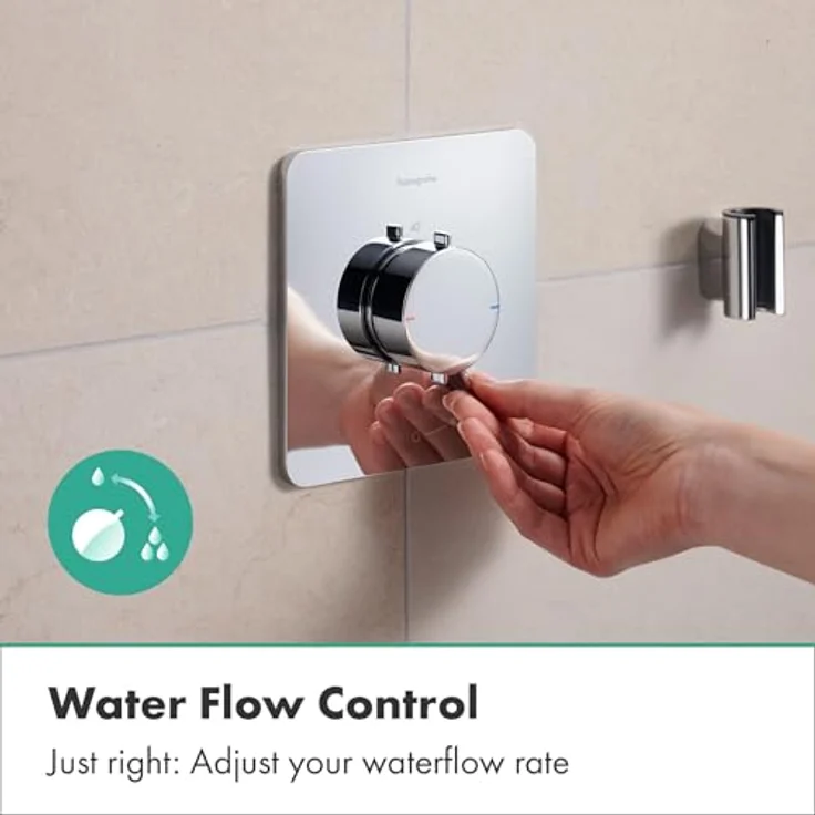 hansgrohe Ecostat Comfort Q Duschthermostat Unterputz, Duscharmatur mit SafetyStop bei 40°C, Mischbatterie für 1 Verbraucher, Chrom, 33712000 – Bild 3