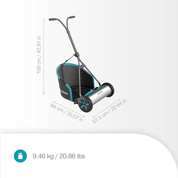 Gardena Spindelmäher Plus 400, Hand-Rasenmäher mit Fangkorb und präzisen Messern für perfekten englischen Rasenlook, geeignet für Rasenflächen bis 250 m² – Bild 3