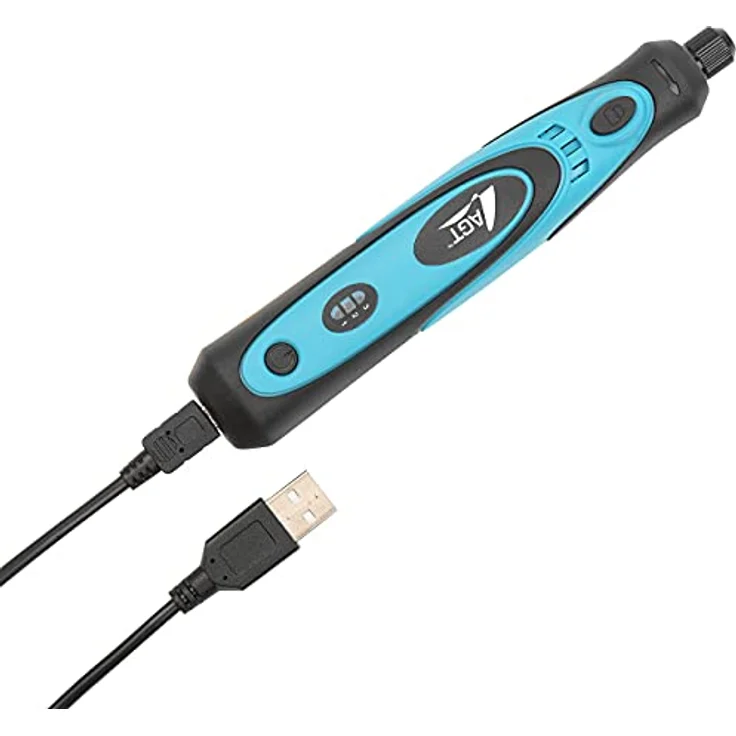 AGT Graviergerät: Akku-Multifunktionswerkzeug, Li-Ion, USB, variable Drehzahl, 40 Teile (Mini Schleifer, Feinbohrschleifer, Multifunktionsgerät) – Bild 3
