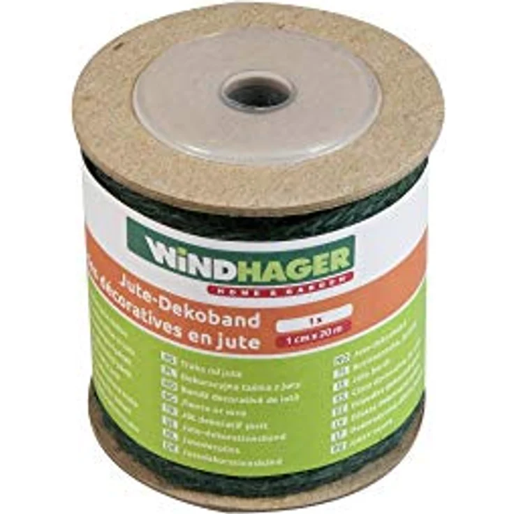 Windhager Jute Deko Band 1 cm x 20 m grün – Bild 2