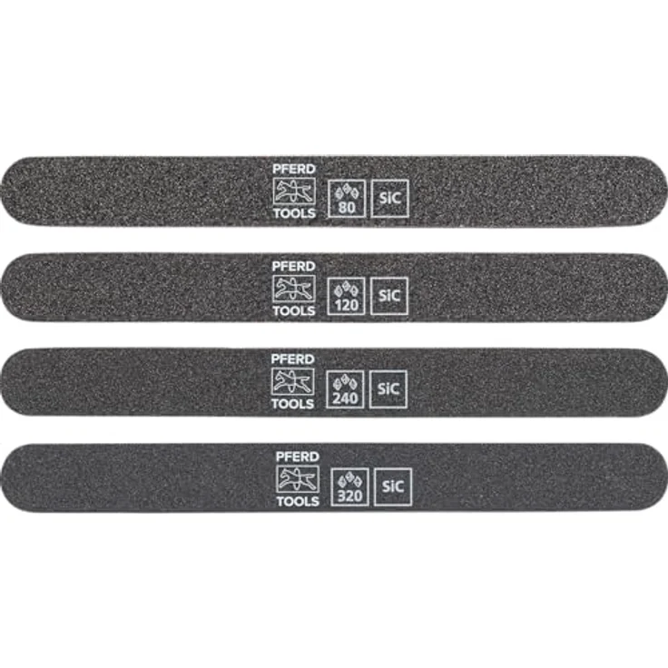 PFERD TOOLS Schleiffeilen-Set 4tlg. SF-R 180x19x5mm, Siliciumcarbid SiC 80, 120, 240, 320 für Feinschliff & Finish – Bild 2