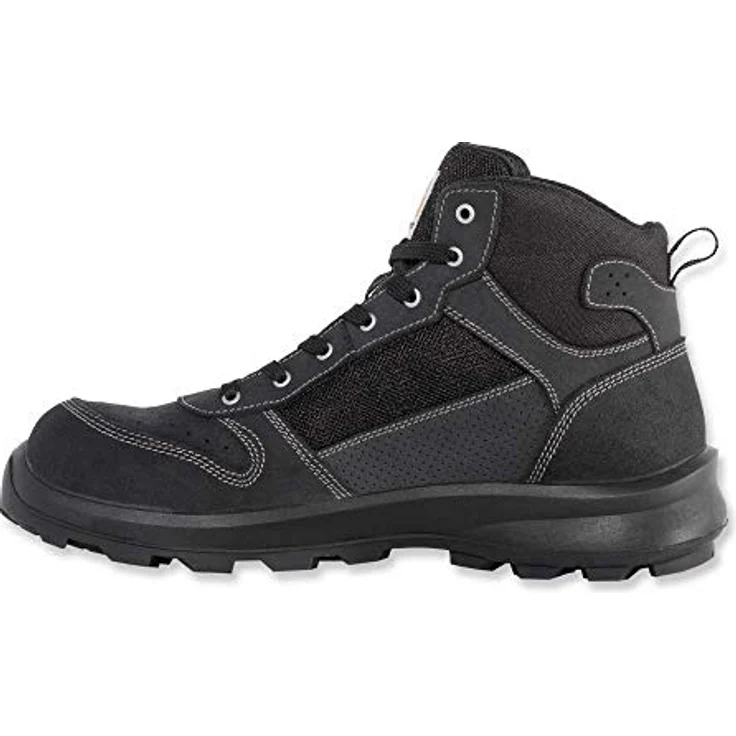 Carhartt Michigan F700909 Sicherheitsschuh, S1P mit Glasfaser-Zehenkappe, rutschfester Vibram-Gummilaufsohle, hydrorasiertem Wildleder, Schwarz – Bild 4