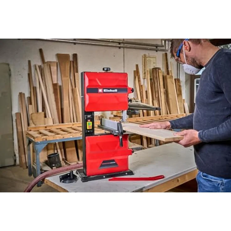 Einhell Bandsäge TC-SB 245 L (400W, maximale Sägebandgeschwindigkeit 726m/min, 245 mm Durchlassbreite, maximale Schnitthöhe 101 mm, neigbarer Sägetisch, Parallel- und Winkelanschlag, Absauganschluss) – Bild 3