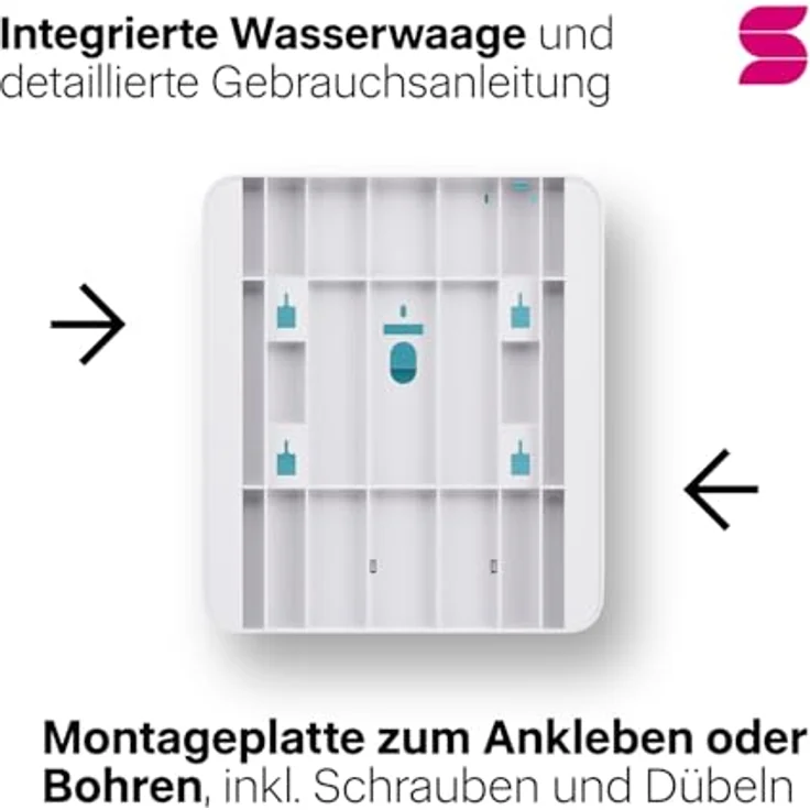 Wepa Satino HYGINITY Interfold S 333412, Papierhandtuchspender für Z- und W-Falz, platzsparendes Design, verstellbare Breite 220-260 mm, weiss Kunststoff – Bild 5