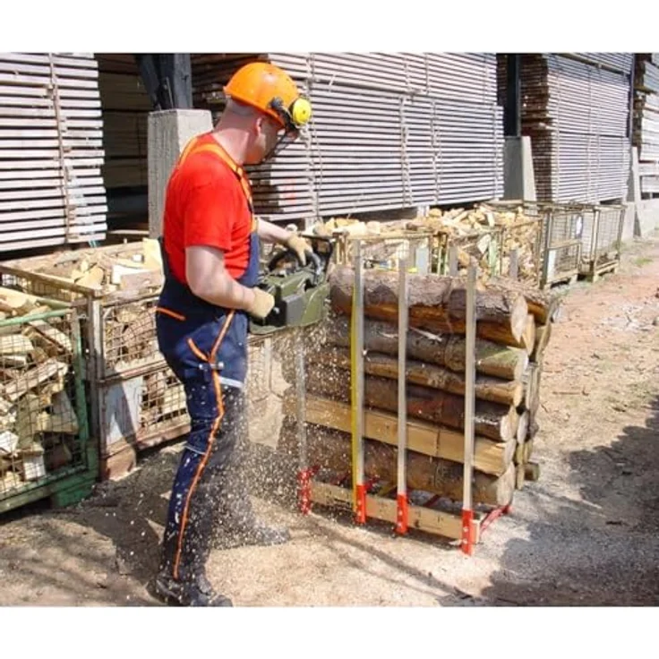 Nestlé Sägebock Holzmichel, Arbeitsbock für Holzscheite, Alu / Holz, kompakt zusammenlegbar – Bild 5