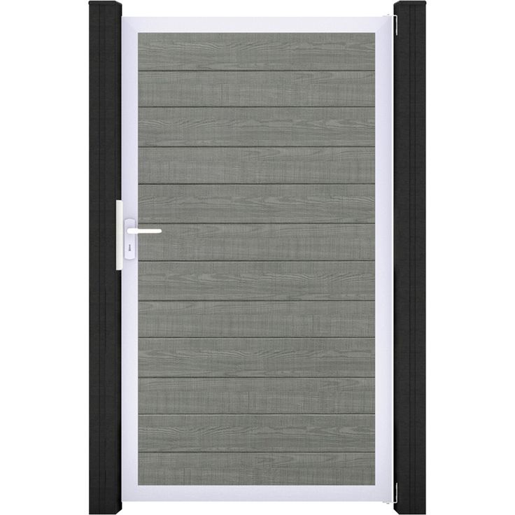 GroJa Einzeltor 'BasicLine' Universal DIN, PVC Gartentor in grau/silber, 100 x 180 cm, einfache Montage, made in Germany