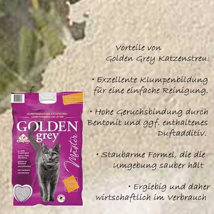 Golden Grey Master Katzenstreu mit Babypuderduft 14kg – Bild 4