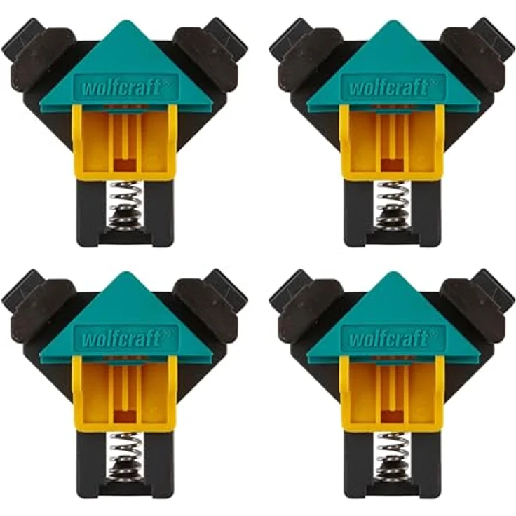 Wolfcraft Projekt-Set „Rechtwinkliges Spannen“ 8626000, 4 Eckenspanner ES 22 für 90°-Fixierung von Brettstärken 10-22 mm – Bild 1