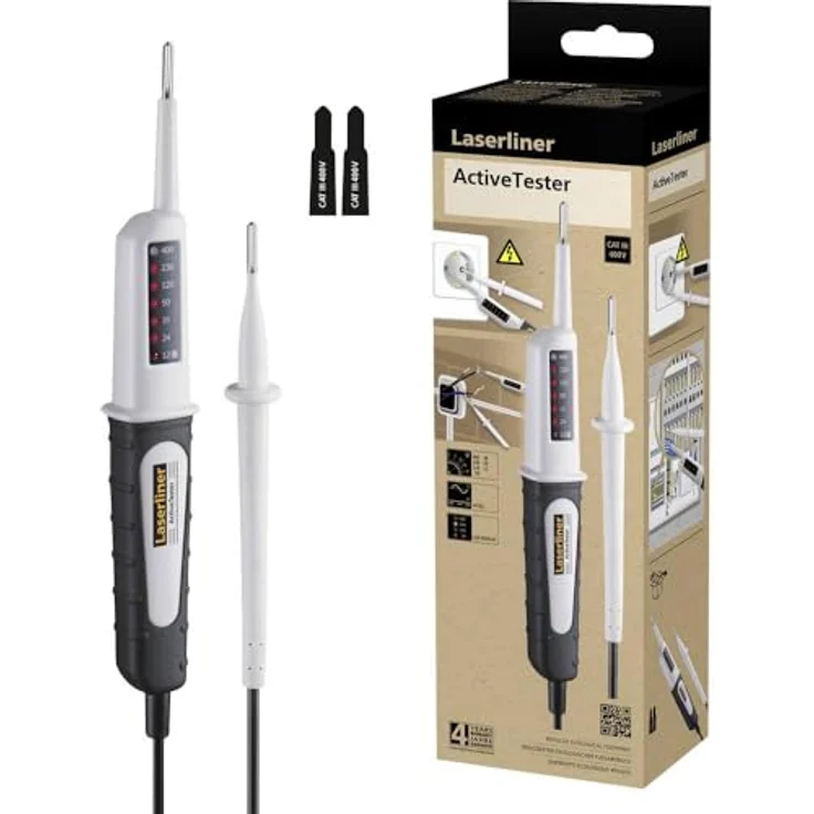 LASERLINER Spannungsprüfer ActiveTester, batterieloser Spannungs- und Durchgangsprüfer, recyceltes Gehäuse – Bild 2