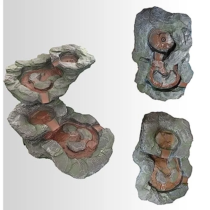 Köhko Bachlaufelement Greifenstein, geschlossener Wasserkreislauf aus Kunststein, 72 cm x 46 cm x 12 cm, für Garten 14007M – Bild 3