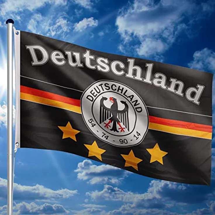 FLAGMASTER Teleskop Fahnenmast Aluminium 6,50m, 5-fach höhenverstellbar, Komplettset mit Bodenhülse und 30 verschiedenen Fahnen zur Wahl – Bild 4