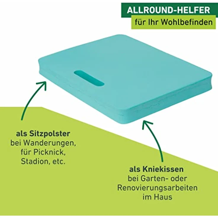 Windhager Permium Kniekissen, Sitzkissen, Mehrzweckkissen ideal für Arbeiten im Garten, Haus und Werkstatt, türkis, 40 x 30 x 4 cm, 06254 – Bild 6