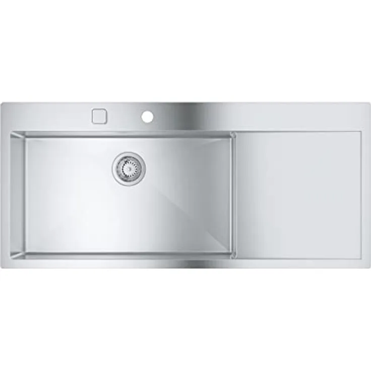 GROHE K1000 | Edelstahlküchenspüle mit Abtropffläche - links einbaubar, 80 cm | edelstahl | 31581SD1