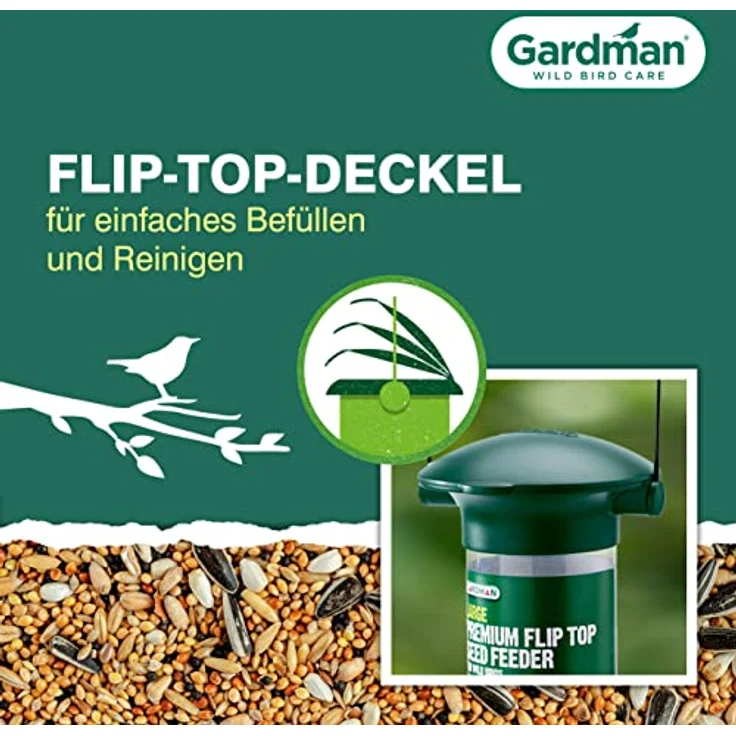 Gardman A01234 KST-Vogelfutterstation mit Deckel, 2 Plätze – Bild 2