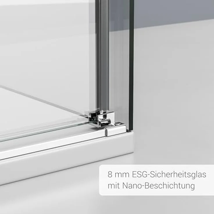 BERNSTEIN® Duschkabine DX906 FLEX, Eckdusche mit Schiebetür 120x90cm, 8mm ESG Klarglas mit NANO-Beschichtung, Chrom – Bild 2