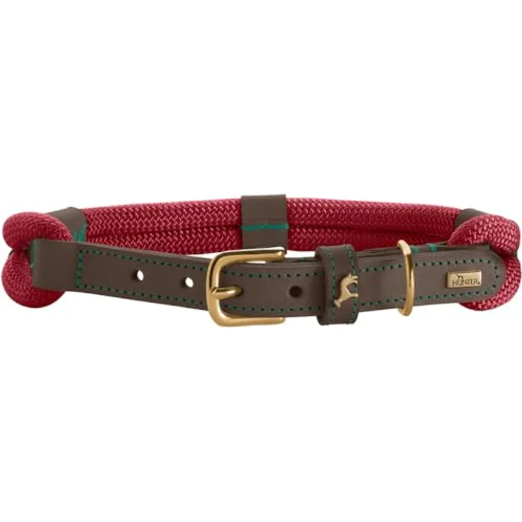 HUNTER Halsband Malia weinrot/Dunkelbraun, Größe 45 - Geschmeidig und strapazierfähig, Made in Germany