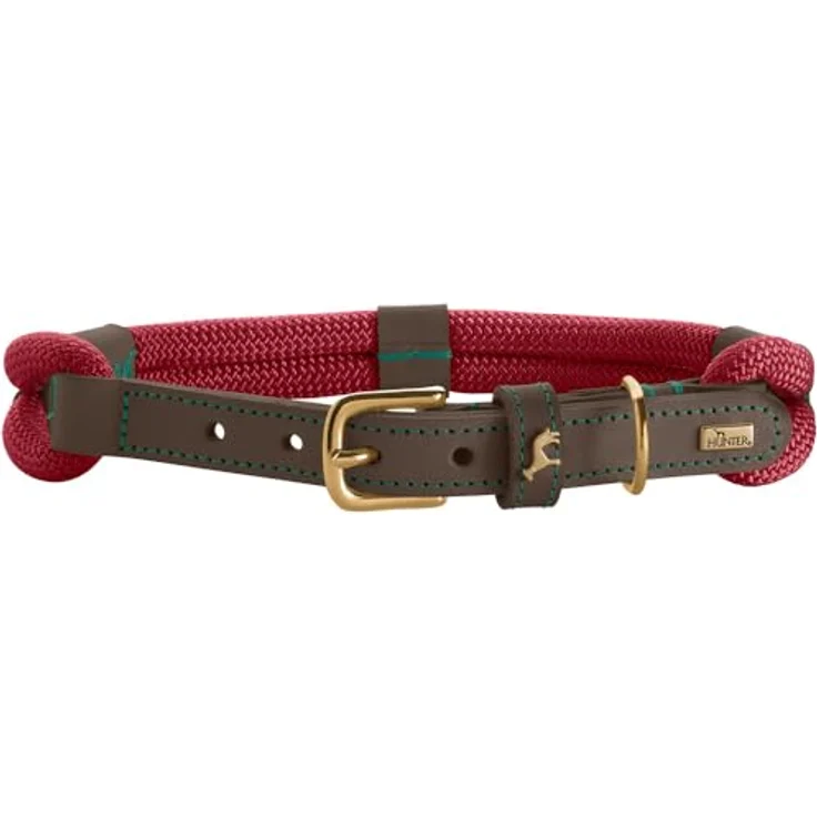 HUNTER Halsband Malia weinrot/Dunkelbraun, Größe 60 - Robust und leicht, Made in Germany – Bild 1