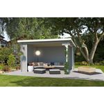 LASITA MAJA Gartenhaus Unterstand/Lounge Buffalo 380, BxT: 400x324 cm, 28mm, Lichtgrau