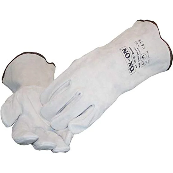 OX-ON HandschuhMan. Schweißerhandschuhe aus weichem Rindspaltleder, lang, Größe 10/XL, EN 388, EN 420, EN 407 – Bild 2