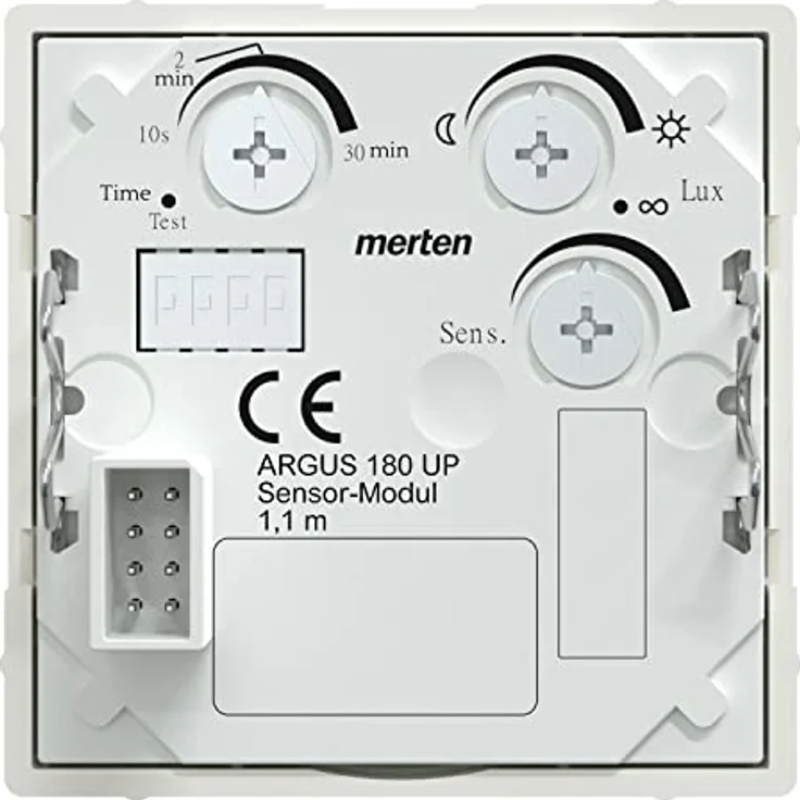 Merten MEG5711-0319 Argus 180 UP Sensor-Modul mit Schalter, polarweiß glänzend, System M, Weiß – Bild 2