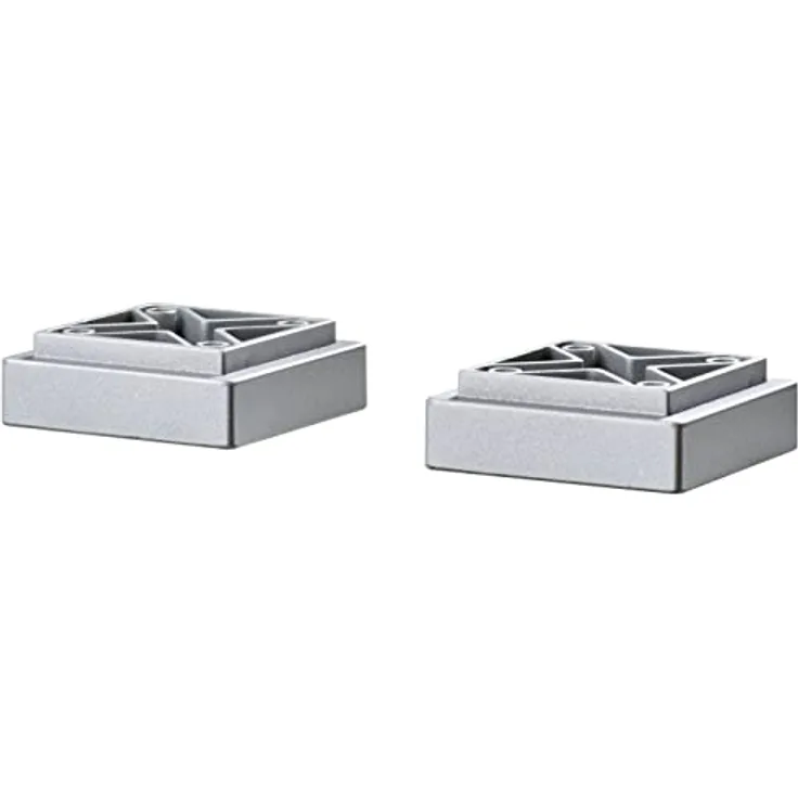 Pelipal Quickset 937 Sockelfuß-Set, Kunststoff, Silber matt, 2x5,4x5,4 cm
