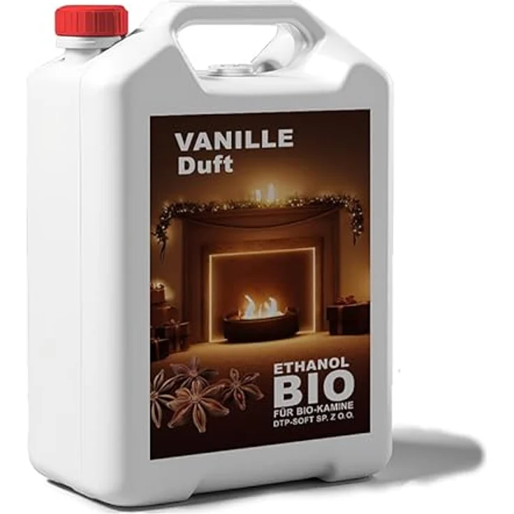 DTP-SOFT 4x5 Liter Bioethanol Premium 100% fürAlkohol für Kamin (VANILLEDUFT, 20L) - Nachhaltige Herstellung, Effiziente Verbrennung, Zertifizierte Sicherheit – Bild 2