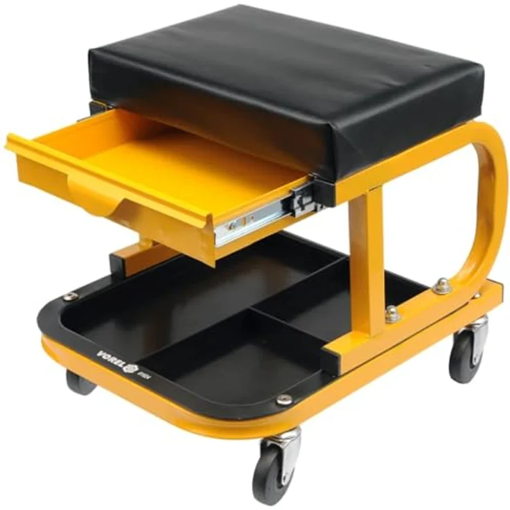 VOREL Fahrbarer Werkstatthocker mit Schublade – Bild 4