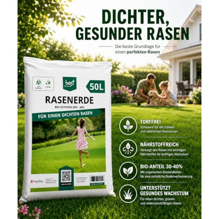 Best for Home Bio-Erde Bio-Blumenerde, torffrei, 100% biologisch, nährstoffreiche Mischung für Zimmer- & Balkonpflanzen, 20L oder 50L – Bild 4