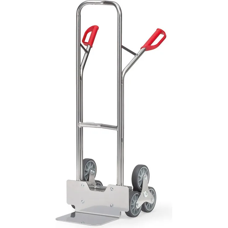 FETRA Sackkarre Alu-Treppenkarre AK1325, Aluminiumrohr mit handlichen Sicherheitsgriffen, 2 x 3-armige Rad-Sterne, 3 TPE-Räder 160 mm Ø