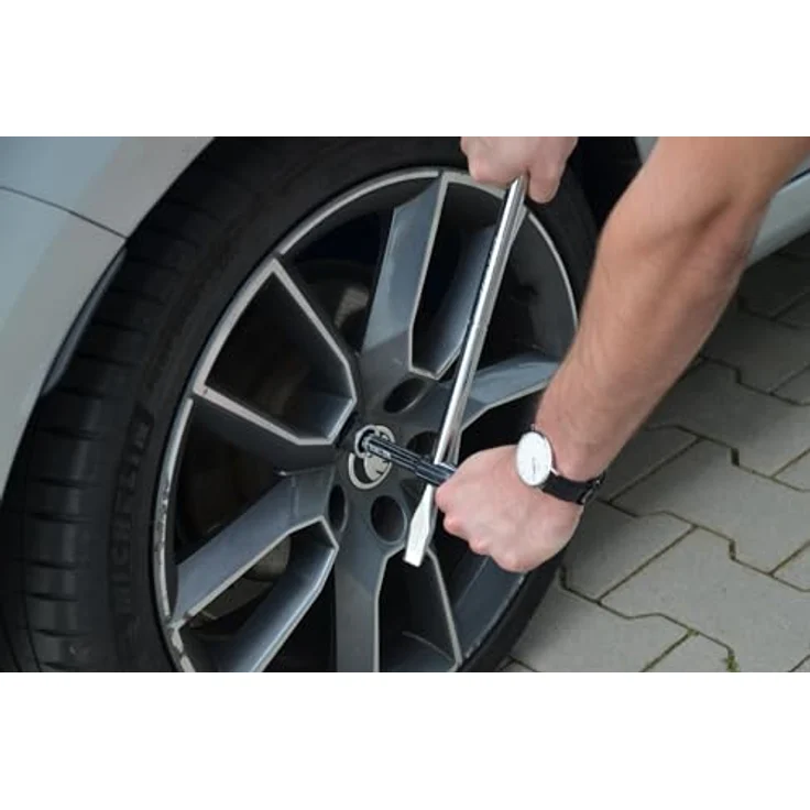 Cartrend Catrend Radmutternschlüssel Vario, innovativer Drehmomentschlüssel für einfachen Reifenwechsel, inkl. Stecknüsse 17/19/21/23 mm, mit Aufbewahrungstasche – Bild 6