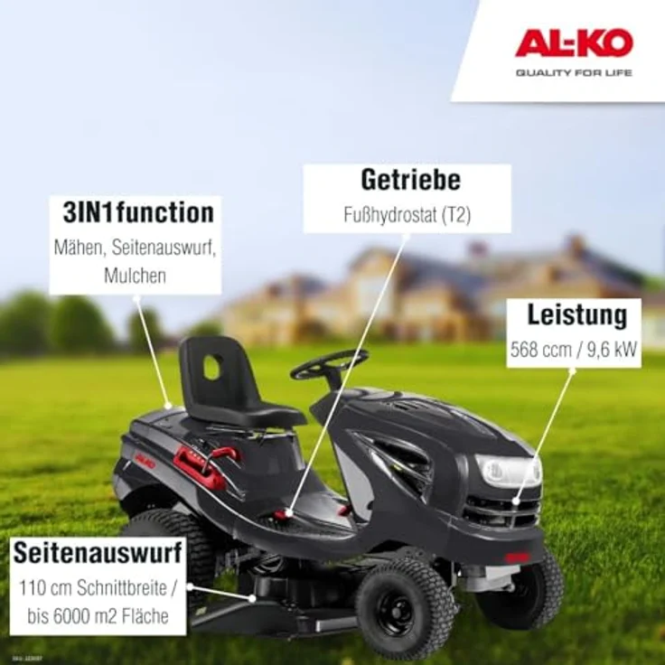 AL-KO Rasentraktor Comfort 18-111.4 HDS-A, 110 cm Schnittbreite, 2-Zylinder Motor, in grün – Bild 6