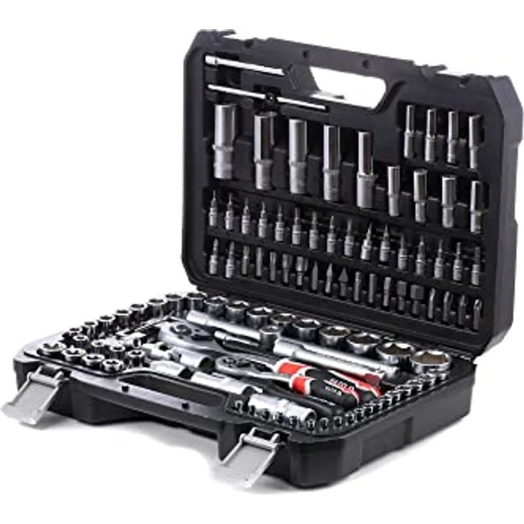 Yato yt-38791, Steckschlüssel-Satz 1/4" und 1/2", 108-teilig im praktischen Werkzeugkoffer