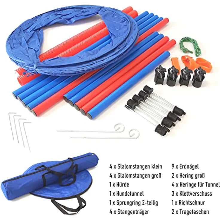 LEMODO Agility Set Hunde | Hundetraining mit Agility Hürde, Hundetunnel und Sprungring | Einfach zu transportierendes Hundetraining Zubehör | Einsteiger-Set in den Hundesport – Bild 3