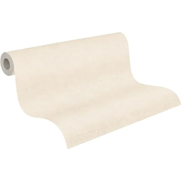 A.S. Création Smart Surfaces Vliestapete in Putzoptik, einfarbig, 10,05 m x 0,53 m, Beige-Creme, hohe Licht- und Scheuerbeständigkeit, FSC-zertifiziert, Made in Germany – Bild 1