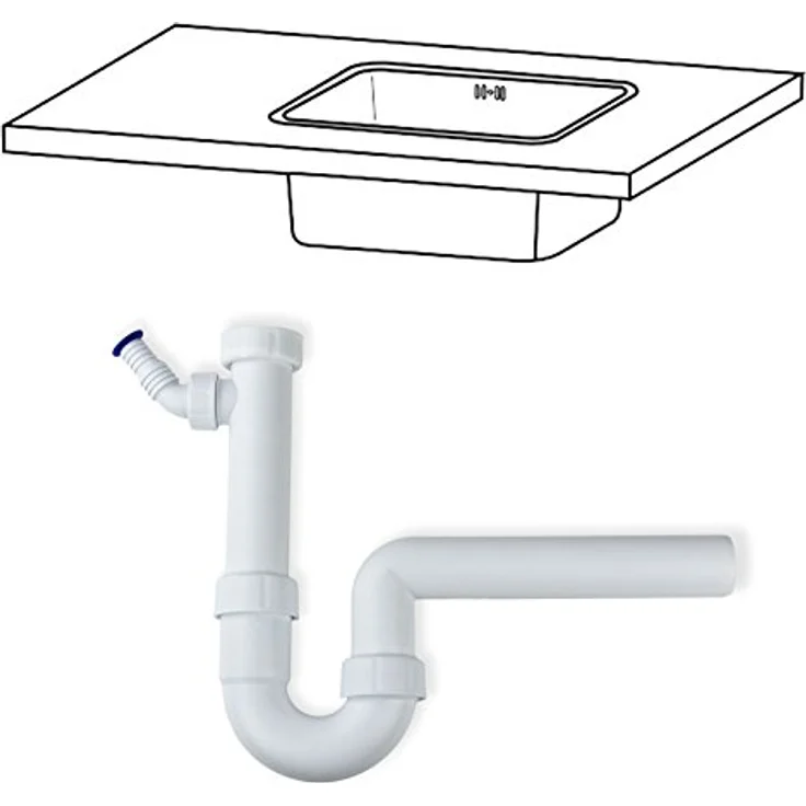 Kunststoff Röhrensiphon DN50 x 1 1-2 Zoll Spülensiphon Sifon Syphon - Haas – Bild 3
