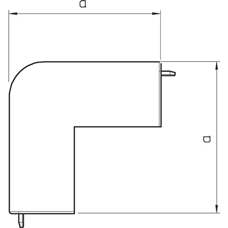Obo-bettermann 6192343 HA60130RW WDK Bogen 90°, 60 x 130 mm, PVC für elektrische Anlagen – Bild 2