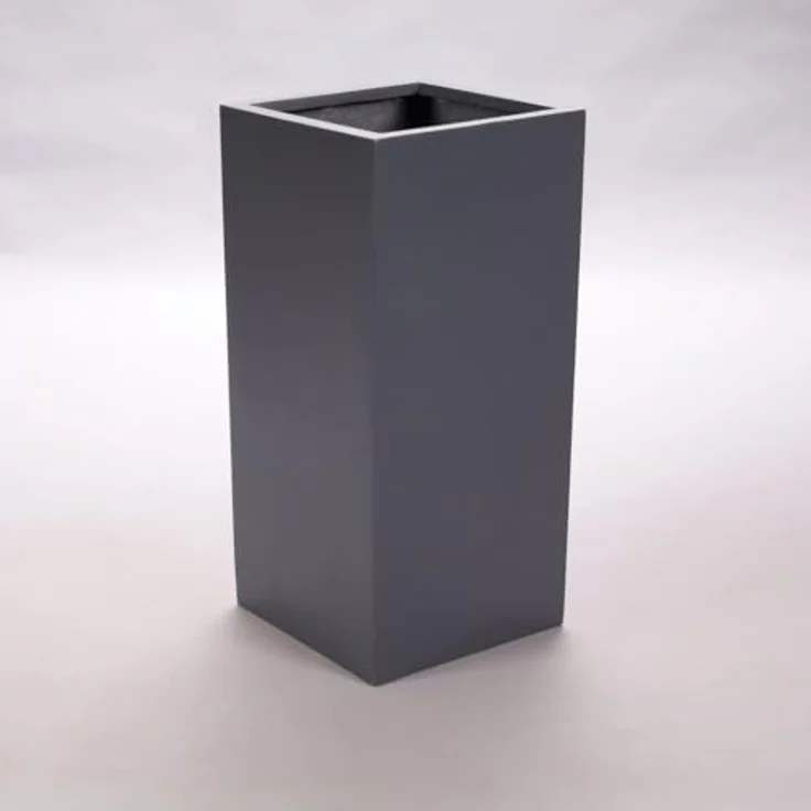 Elegant Einrichten Fiberglas Pflanzkübel Säule 30x30x60cm, Anthrazit-Metallic, UV-beständig und frostsicher – Bild 1