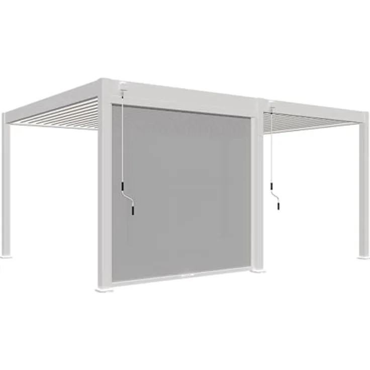 Weide Pavillonseitenteil Sonnenrollo 2,65 m - Weiß, stufenlos verstellbar, ideal für Weide Deluxe Pergola