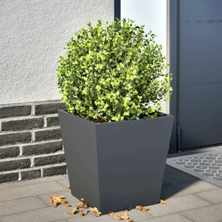 vidaXL Pflanzkübel Anthrazit 40x40x40 Stahl - Rostbeständig und strapazierfähig, viel Platz für Pflanzen – Bild 2
